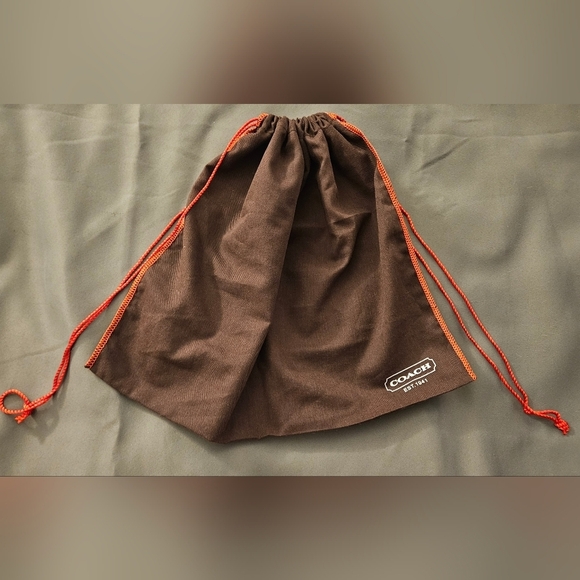 NEW Large XL Coach Brown Red Drawstring Dust Bag Cover Pouch Handbag Purse Tote - Picture 1 of 7